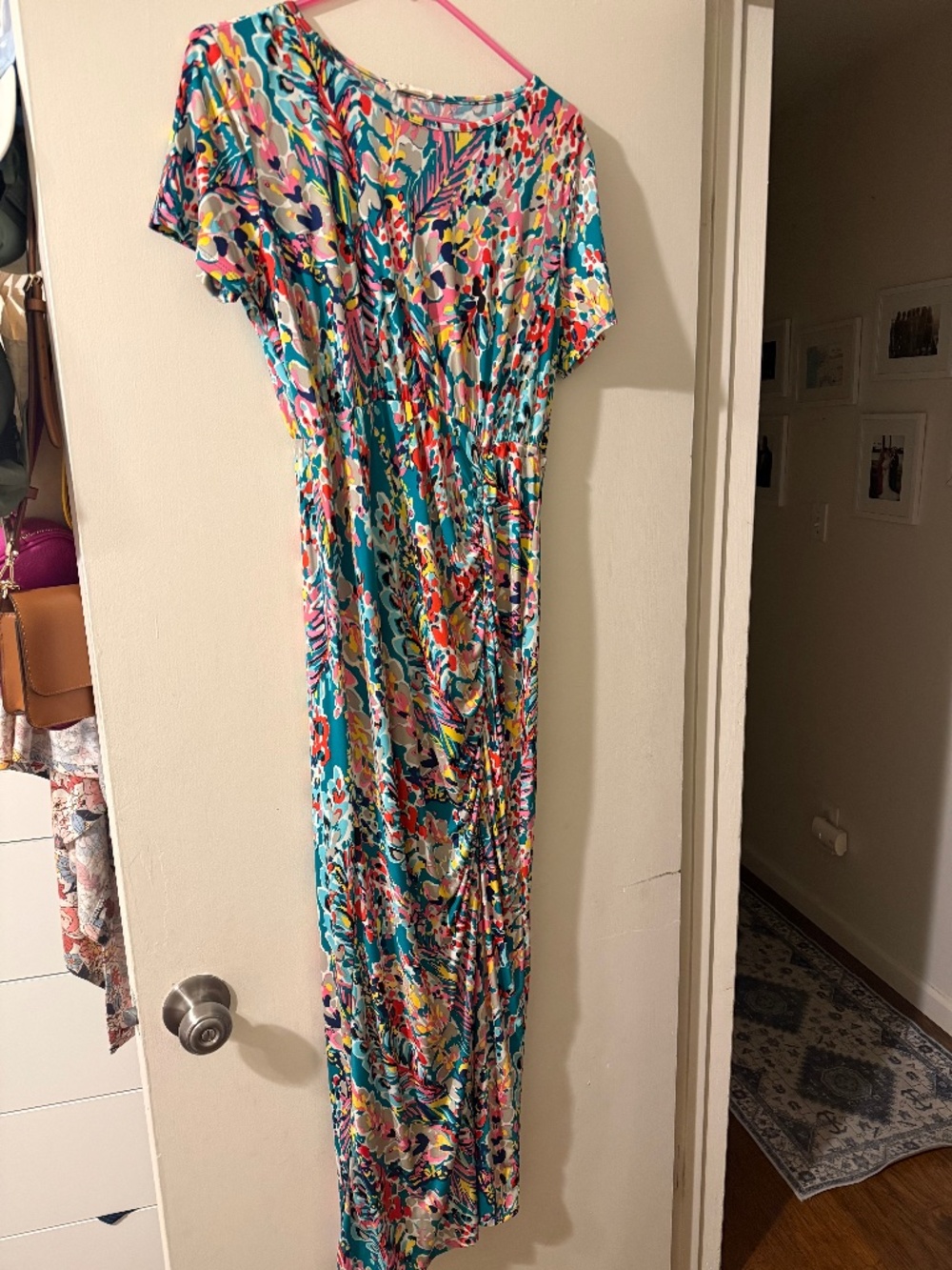 Beeson River Colorful Abstract Print Midi Dress